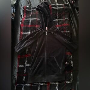 Vintage Juicy Couture Velour Black Zip Up Hoodie